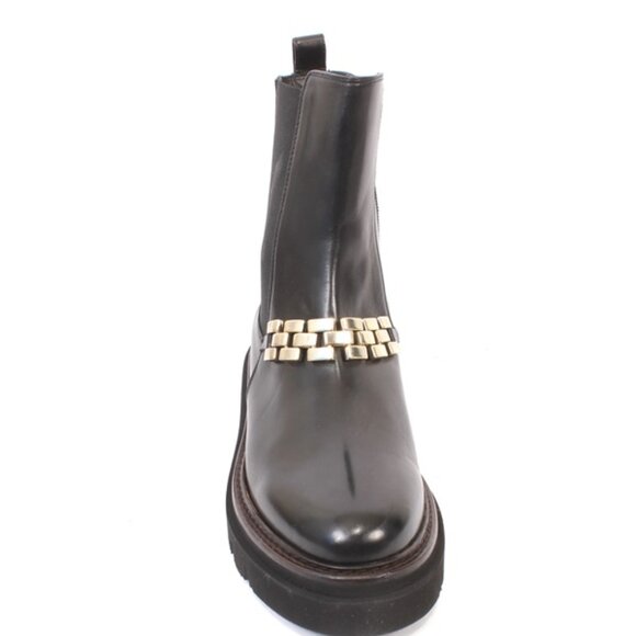 Luca Grossi 217 Black Leather Elastic Zip-Up Ankle Boots - Picture 7 of 8